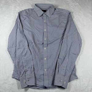 Untuckit Shirt Womens M Blue Gingham Check‎ Button Down Long Sleeve Casual
